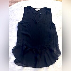 Diane Von Furstenberg Silk Shirt Black (size P)